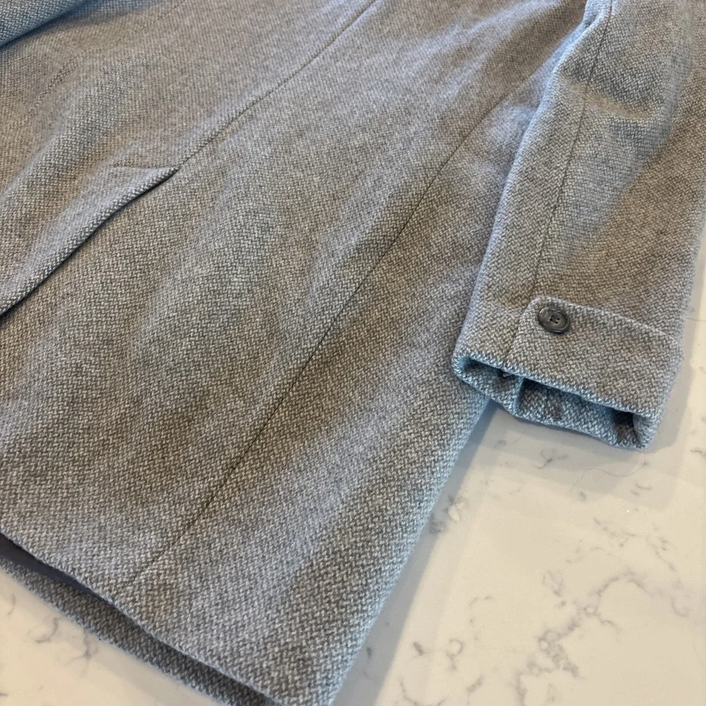 Lauren Ralph Lauren Wool Blend 3-Button Coat Gray Chevron-like Pattern Womens 12 - Picture 11 of 12